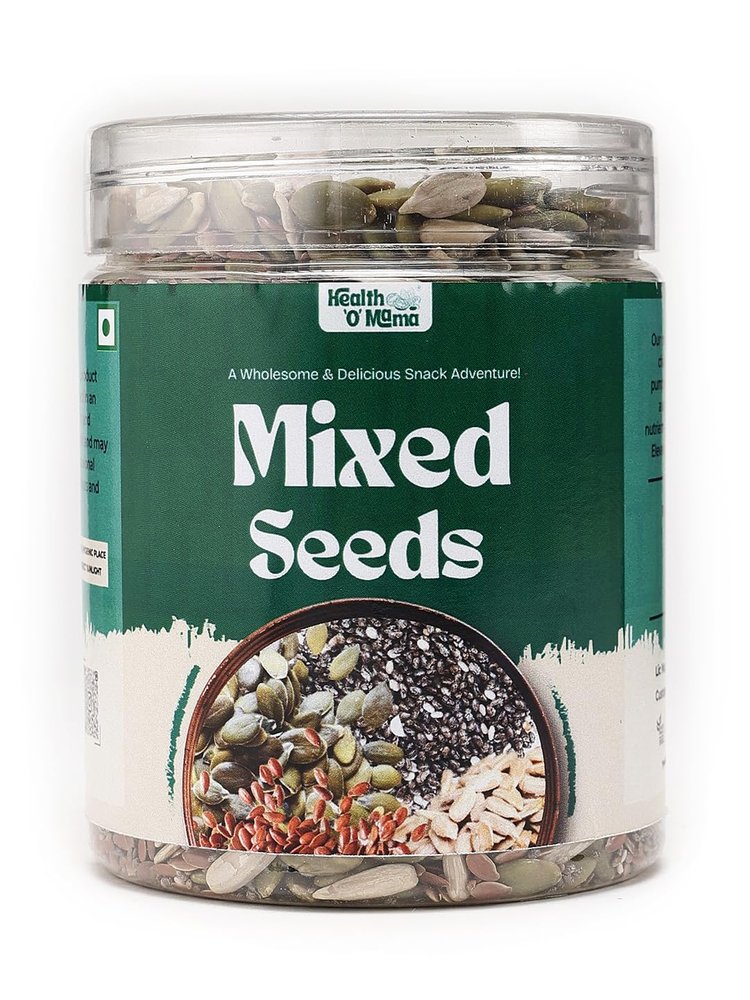healthomama Mixed Seeds  400g | Pumpkin, Sunflower, Chia & Flax Seeds Blend | High in Protein & Omega-3 | Roasted Superfood Mix | Vegan, Gluten-Free, Non-GMO