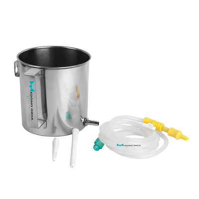 Medono India Stainless Steel Enema Pot with Tube & Nozzles, 1.5L Can - Made using high-grade steel-Eco-friendly, Sturdy & Durable