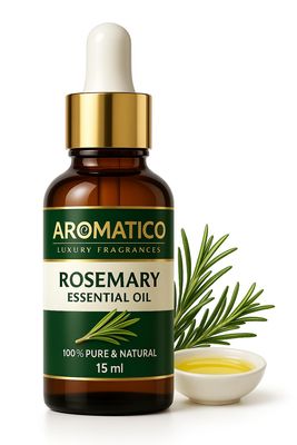 AROMATICO Rosemary Essential Oil. Helps Hair Growth, Controls Hair fall & Dandruff. Aroma Therapy, Stress Relief, Skin & Sleep. 100% Pure & Natural - 30ml