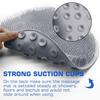 1PC Shower Foot Scrubber Mat Back Washer Back Exfoliating Bath Wash Pad Wall Mounted Slip Suction Cups Foot Scrubber for Use in Shower Cups Foot Cleaner for Men and Women (Grey) view 2