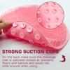 1PC Shower Foot Scrubber Mat Back Washer Back Exfoliating Bath Wash Pad Wall Mounted Slip Suction Cups Foot Scrubber for Use in Shower Cups Foot Cleaner for Men and Women (Pink) view 2