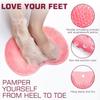 1PC Shower Foot Scrubber Mat Back Washer Back Exfoliating Bath Wash Pad Wall Mounted Slip Suction Cups Foot Scrubber for Use in Shower Cups Foot Cleaner for Men and Women (Pink) view 4