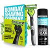 Bombay Shaving Company Sensi Smart 3 Razor and Charcoal Shaving Foam Combo | 3 Blades Shaving Razor For Men | Charcoal Shaving Foam, 50g view 1