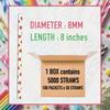 Bulk Quantity Biodegradable Paper Straws | 8MM Wide | 5000 Straws (1 Box) | Mix Design | for Restaurants, Bars, Cafes and Cloud Kitchens view 2