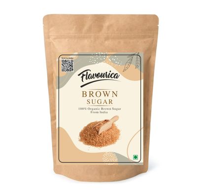 Flavourica Organic Brown Sugar, Zero Chemicals, Organically Processed, from Freshly Squeezed Sugar Cane Juice, and Enriched with Essentials Nutrients (400g, Pouch)