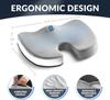 2Buds Coccyx Seat Cushion with Orthopedic Gel Memory Foam, Cushion for Tailbone Pain, Sciatica & Back Pain Relief, U Shape Hip Support for [Grey] view 4