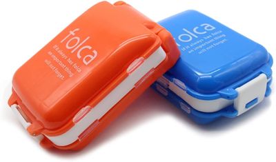 Glozzeria Pill Box Portable for Travel 8 Compartments Weekly Medicine Vitamin Plastic Pill Organizer Good for Purse and Pocket?2 Pack?Random color
