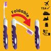 ALAZCO Adult 4 Pack Comfort Hold Travel Manual Toothbrush On The Go Folding Medium Bristle Brushes Compact Size Ergonomic Foldable Camping Gym School Locker Backpack Tsa Approved,Assorted view 2