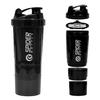 BANTKART Protein Shaker Bottle with 2 Storage Compartments | Leakproof, Easy to Clean Blender Bottle for Gym (500ml | Red) (Black) view 1
