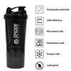BANTKART Protein Shaker Bottle with 2 Storage Compartments | Leakproof, Easy to Clean Blender Bottle for Gym (500ml | Red) (Black) view 2