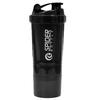 BANTKART Protein Shaker Bottle with 2 Storage Compartments | Leakproof, Easy to Clean Blender Bottle for Gym (500ml | Red) (Black) view 3