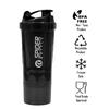 BANTKART Protein Shaker Bottle with 2 Storage Compartments | Leakproof, Easy to Clean Blender Bottle for Gym (500ml | Red) (Black) view 4