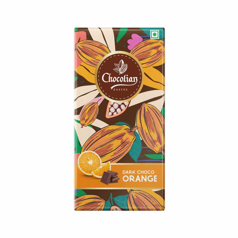 Chocolian Bakers Dark Chocolate with Orange | Dark Chocolate | 100% Veg | Eggless | 72GM