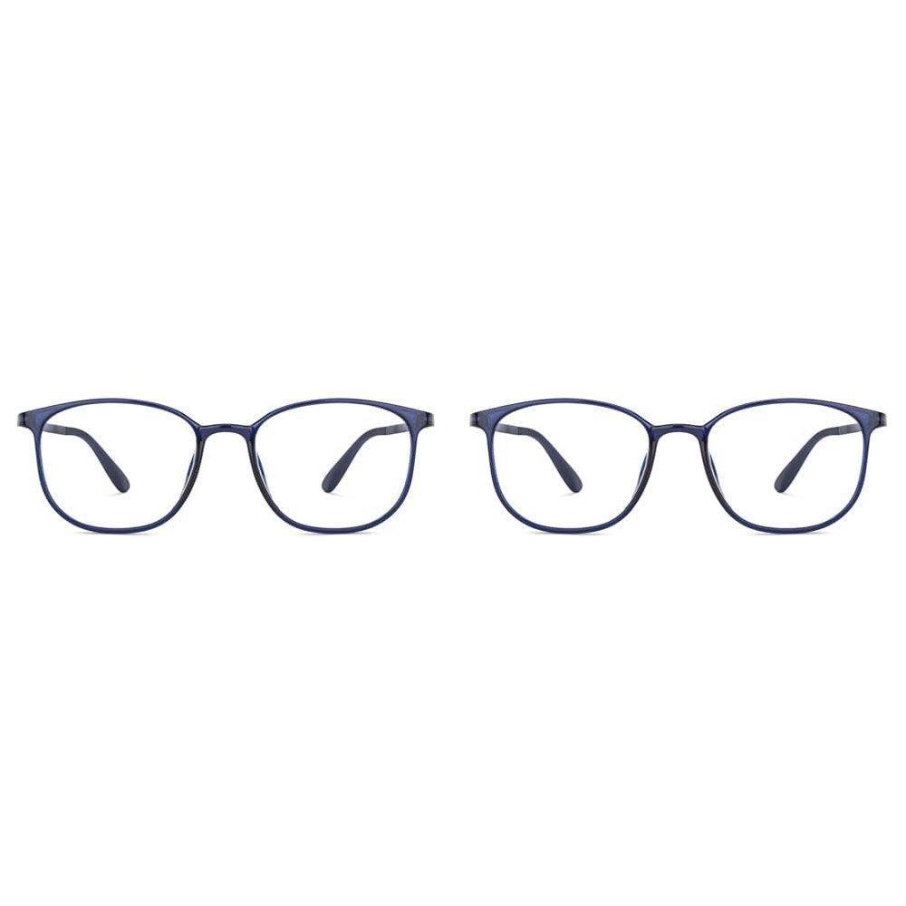 LENSKART BLU | Zero Power Blue Cut Computer Glasses | Anti Glare, Lightweight & Blocks Harmful Rays | UV Protection Specs | Men & Women | Medium | LB E13528 Pack of 2