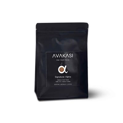 Avakasi Signature Alpha Medium Dark Roasted Ground Coffee (Not Instant Coffee) Pouch - AAA Export Arabica (French Press), 250gms