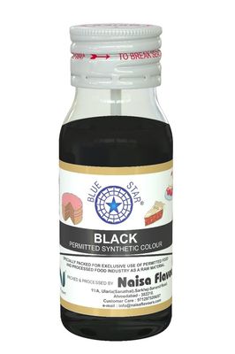 BLUESTAR ASIAN BLACK SYNTHETIC LIQUID FOOD COLOUR 20ML PACK OF 10