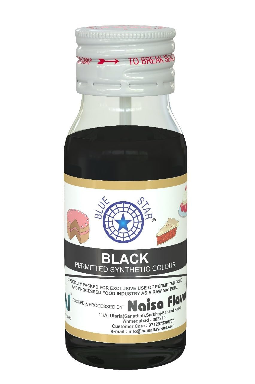 BLUESTAR ASIAN BLACK SYNTHETIC LIQUID FOOD COLOUR 20ML PACK OF 10