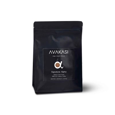 Avakasi Signature Alpha Medium Dark Roasted Ground Coffee (Not Instant Coffee) Pouch - AAA Export Arabica (Pour over), 250gms