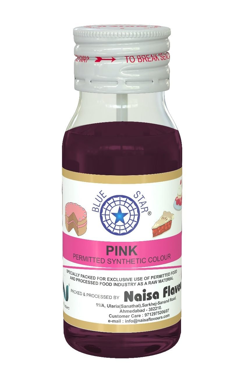 BLUESTAR PINK SYNTHETIC LIQUID FOOD COLOUR 20ML pack of 10