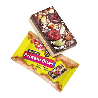 Smart Yums Peanut Butter 4.5 Grams Protein Bar Daily Snack For School High Energy & Nutrition for Kids (Peanut Butter, Pack of 40)