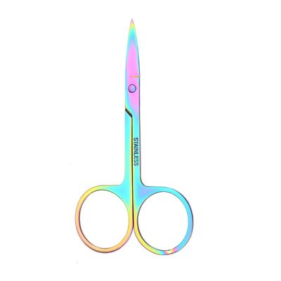 Feelhigh Small Straight Tip Nose Hair Scissor for Grooming, Stainless Steel Multi-Purpose Beauty Grooming Scissors for Facial Hair Removal and Hair Mustache Beard Eyebrows Ear Nose Trimming (3)