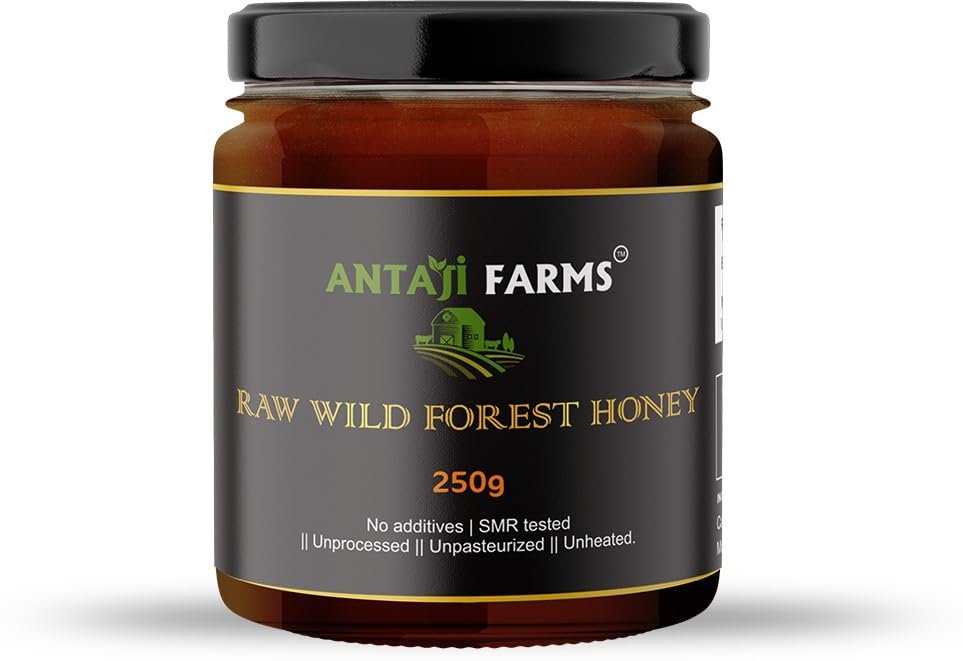 ANTAJI FARMS Unpasteurized SMR tested Raw Wild Forest Honey (250gm)