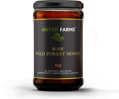 ANTAJI FARMS Raw Forest Wild Honey, 1000 Gram, SMR Tested, Unprocessed, Unheated, Non Pasteurized, Original Honey 100% Pure and Natural (1 Kg)