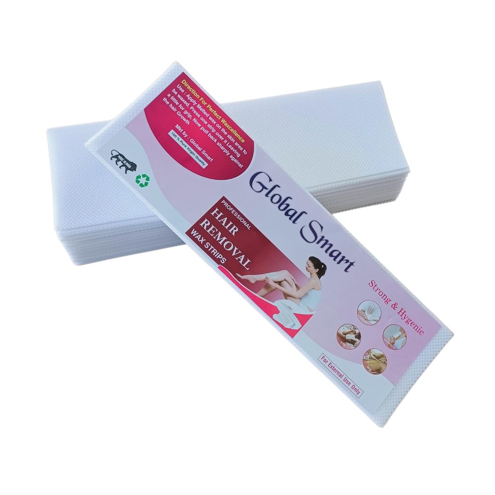 Global Smart Wax Strips for Hair Removal,140 Pcs | Non-Woven Waxing Strips for All Skin | Smooth Waxing Experience | 100 GSM Thickness