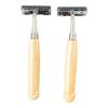 Eco Gree Razor Bamboo Safety Wooden Double Edge Razor for Close Shave Reusable, Rust-Free, Eco-Friendly, Plastic-Free Shaving Razors for Men & Women Handmade Made in India Pack of 2 view 1