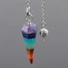 3NH Rainbow Natural Stone Crystal Point Pendulum Dowsing Chakra Scrying Dowser view 1