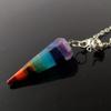 3NH Rainbow Natural Stone Crystal Point Pendulum Dowsing Chakra Scrying Dowser view 4