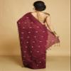 BENGAL HANDLOOM Shiuli Flower Butik Work Saree With Blouse Piece (Magenda) view 3