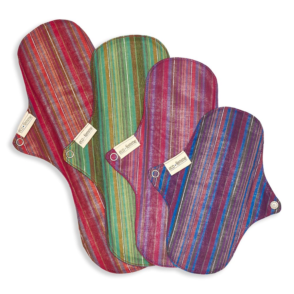 Eco Femme Starter Kit (Pack of 4) | Reusable Sanitary Cloth Pad | GOTS Certified Organic Cotton | with leak proof | lasts upto 75-100 washes (Vibrant Range)