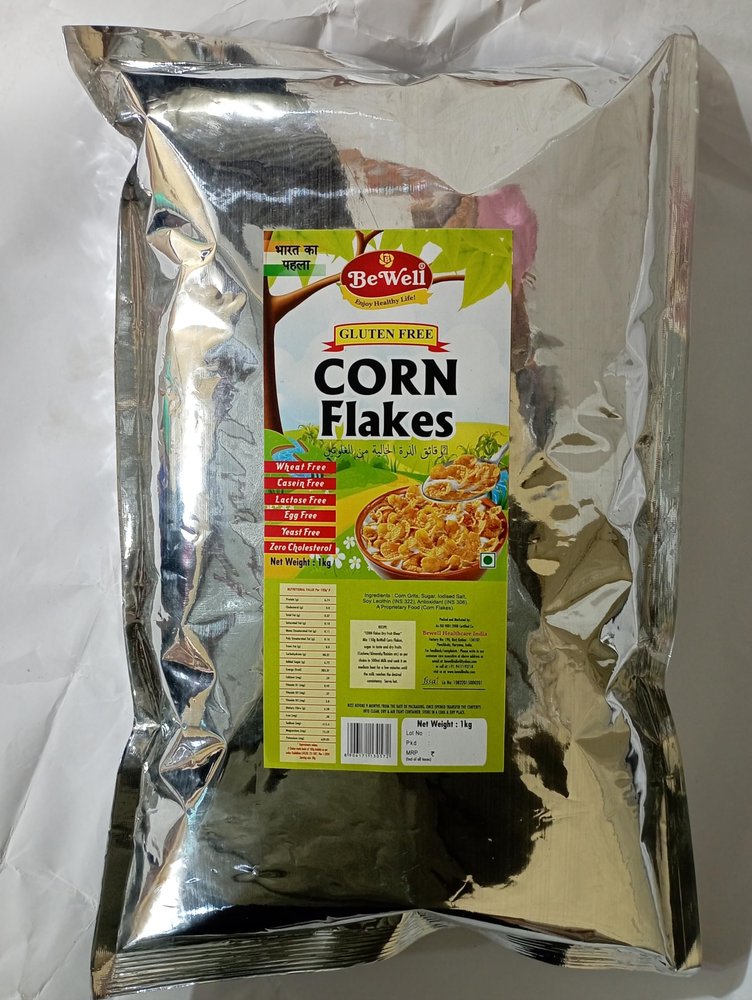 Bewell Gluten Free Corn Flakes 1kg | No Wheat I No Gluten | 100% Vegan I