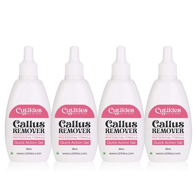 CUTIKLES Callus Remover Extra Strength Gel. Removes Tough Callus Instantly. Strong Formula For Spa Like Pedicures At Home - 30Ml (Pack of 4)