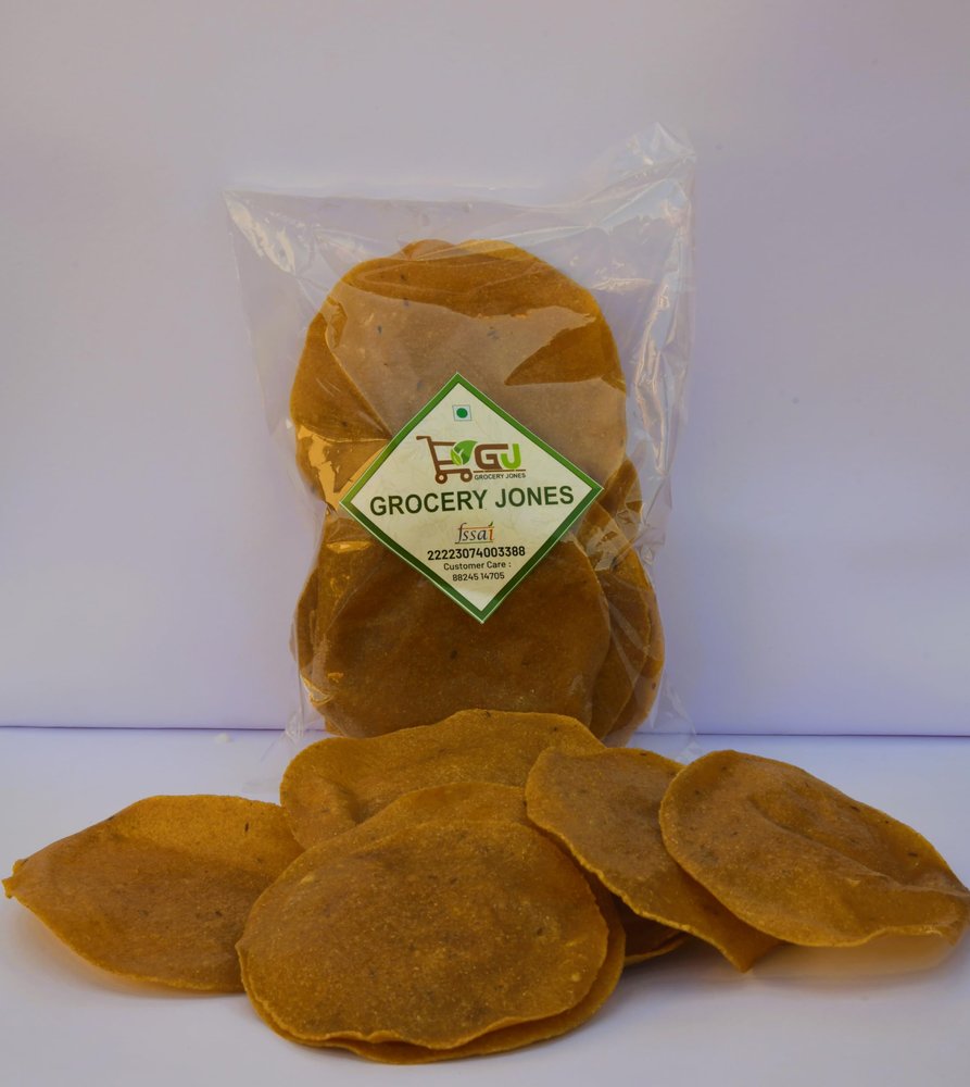 GROCERY JONES Home Made Atta Khichiya | Rajasthan Special Rice Khichiya Papad Indian Snacks | Fryums/Papad/Appalam 200Gm