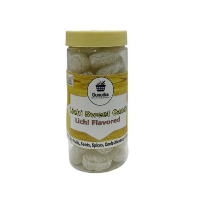 Gunvika Lichi Candy | Flavored Sugar Candy | Sweet Candy Pack for Kids | Litchi Flavour Fruit Candy Sugar Boiled Candy (200 Gm)