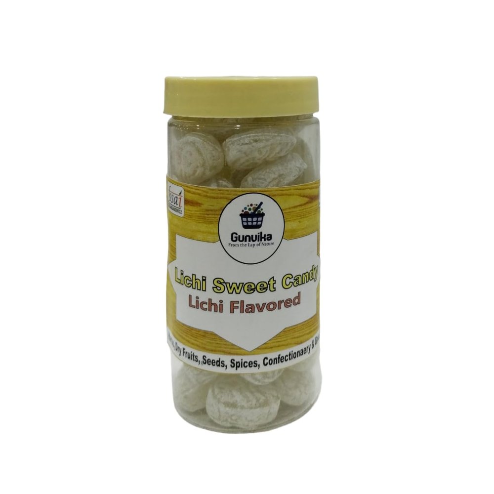 Gunvika Lichi Candy | Flavored Sugar Candy | Sweet Candy Pack for Kids | Litchi Flavour Fruit Candy Sugar Boiled Candy (200 Gm)