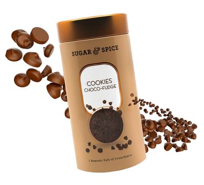 Sugar & Spice Choco Fudge Cookies | Crispy And Crunchy Gourmet Chocolate Cookies best for Coffee And Tea Break Or As A Special Treat (9 Pieces) Black