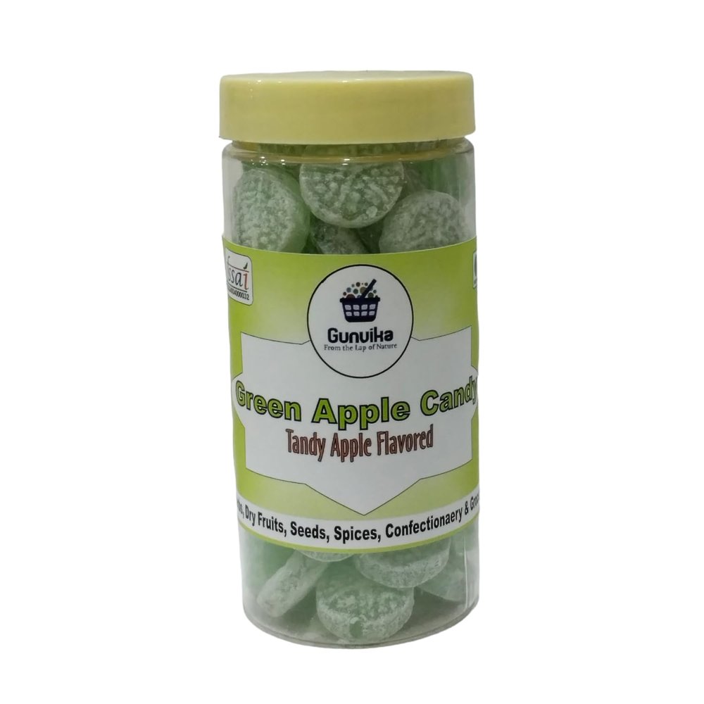 Gunvika Green Apple Candy Toffee Candy | Flavored Sugar Candy | Sweet Candy Pack for Kids | Sugar Boiled Candy (200 gm)