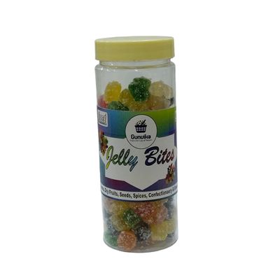 Gunvika Mixed Fruits Jelly Bites Sugar Coated Candy Mix fruits Jelly Candy Sweet Sour (200 gm)