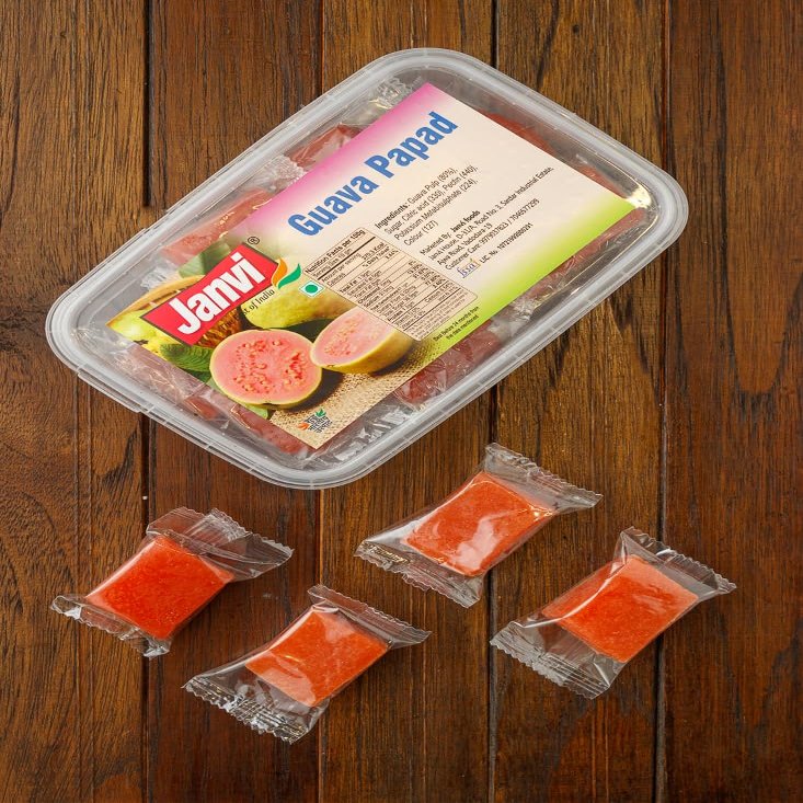 Janvi Foods Guava Papad (200g) | Juicy Guava Bar | Fresh Guava Pulp Candy | Healthy Snack