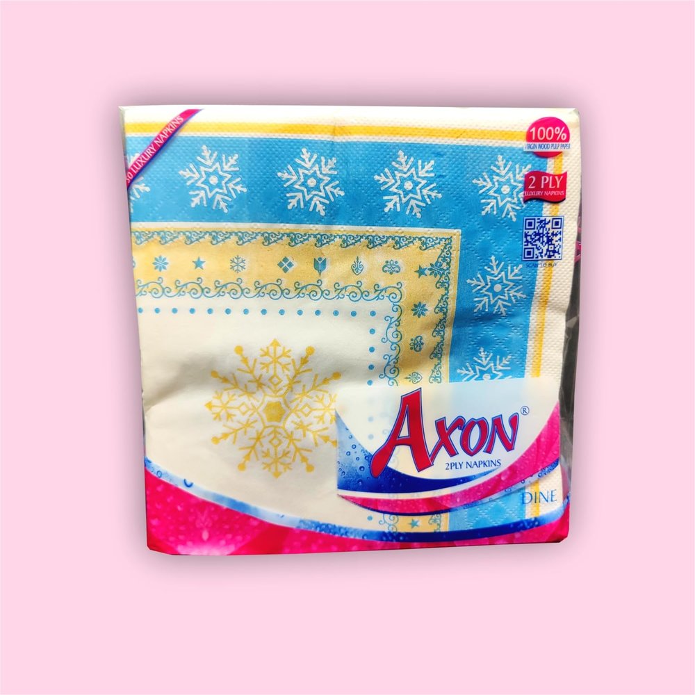 Axon Dine Printed Tissue Paper Napkins 2ply-A 4040cm 50pc x 3 pkt = 150pc