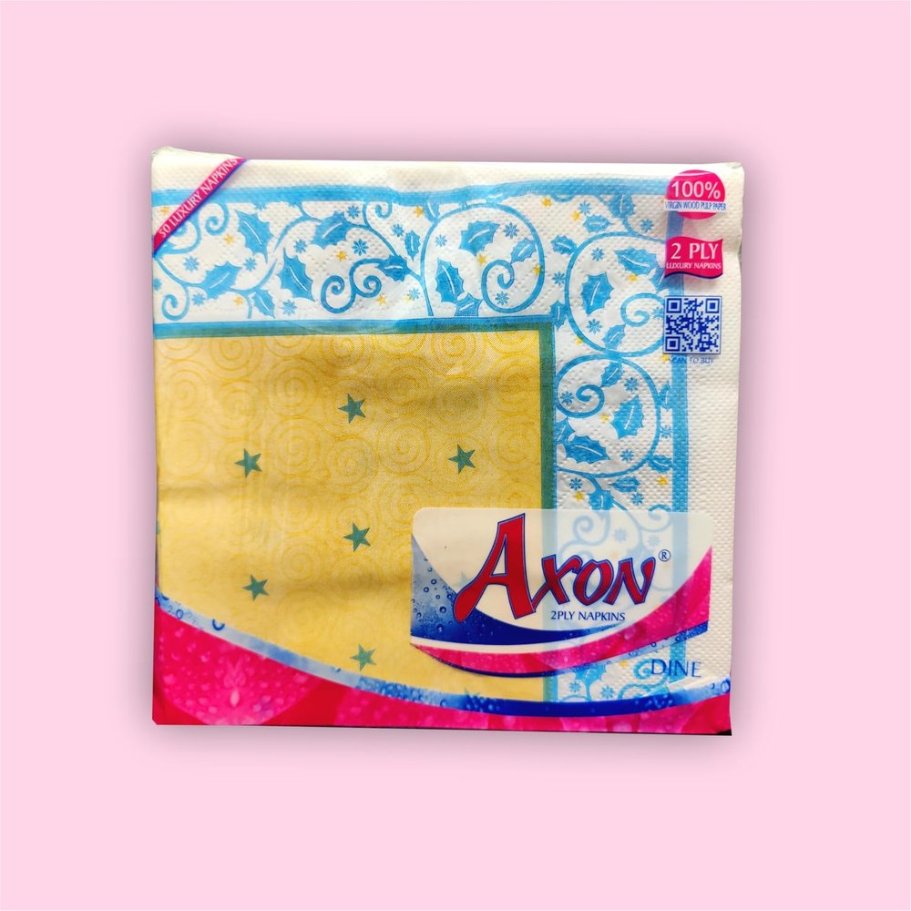 Axon Dine Printed Tissue Paper Napkins 2ply-B 4040cm 50pc x 3 pkt = 150pc