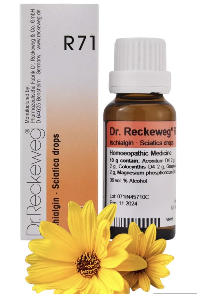 Dr Reckeweg R71 Sciatica Drops Homeopathy (22ml) - 30 DAYS PACK