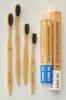 Dr Sim's Bamboo Toothbrush with Charcoal Activated Soft Bristles for Efficient Cleaning & Teeth Whitening | Non-Toxic, Sustainable, Vegan, Anti-Microbial (Pack of 4 for Family, Charcoal Black) view 1