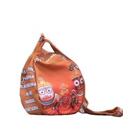 Vrindavanstore.in Premium Gomukhi Jaap Bag with jagannath Baldev subhadra Print | Comfortable Chanting Bag for Daily Mantra Meditation | Soft Silk Fabric | Ideal for Devotional Practice