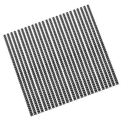 CALANDIS 25pcs Paper Drinking Straws Striped for Birthday Wedding Party Black