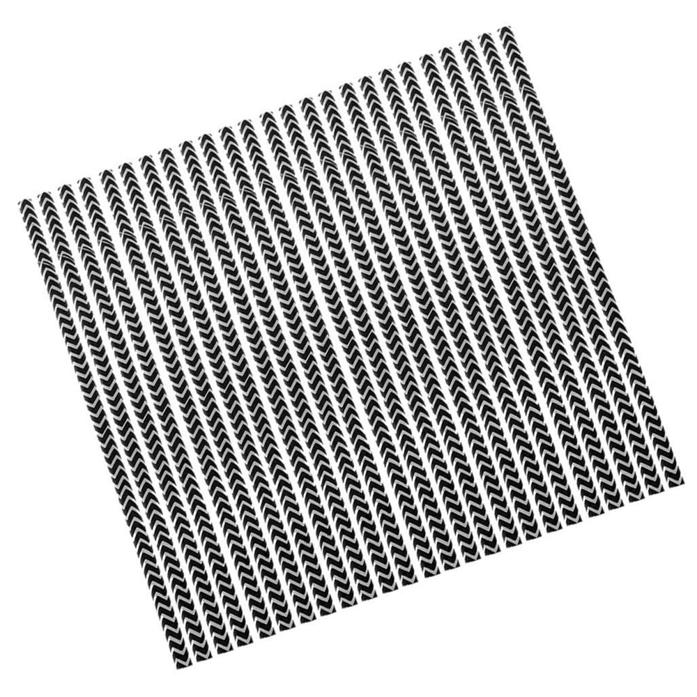 CALANDIS 25pcs Paper Drinking Straws Striped for Birthday Wedding Party Black
