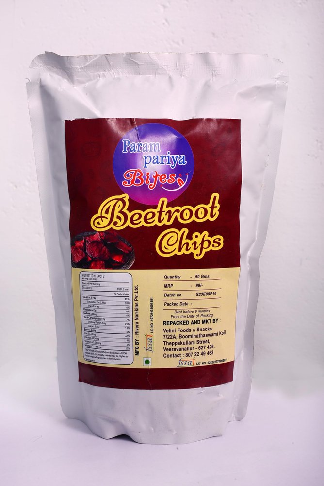 Beetroot chips crispy and tasty vaccumed chips